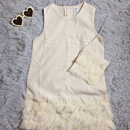 VESTIDO PARA NIÑA COLOR CREMA CON DETALLES DE ENCAJE – ESTILO ELEGANTE Y DELICADO #6