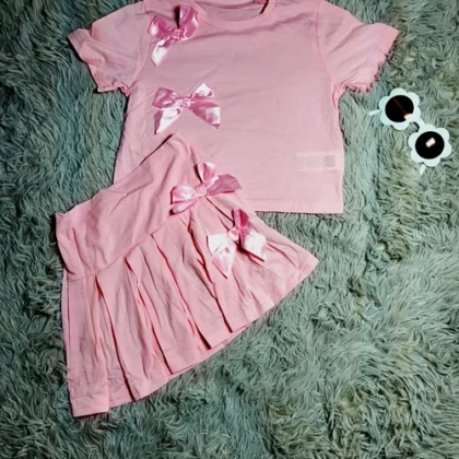CONJUNTO DE FALDA Y BLUSA ROSADA#7