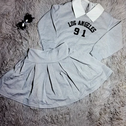 CONJUNTO FALDA Y BLUSA GRIS #7