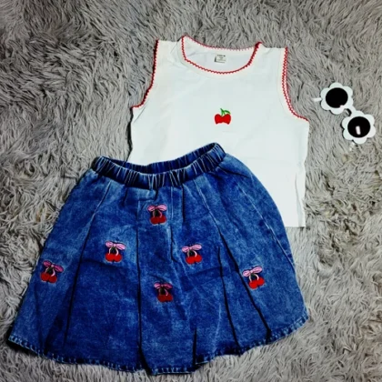 CONJUNTO DE FALDA JEANS Y BLUSA CHERRIES #7