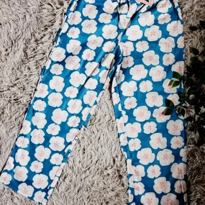 PANTALON DE FLORES AZUL #7