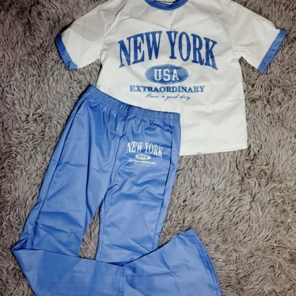 CONJUNTO DE PANTALON AZUL Y BLUSA NEW YORK#8